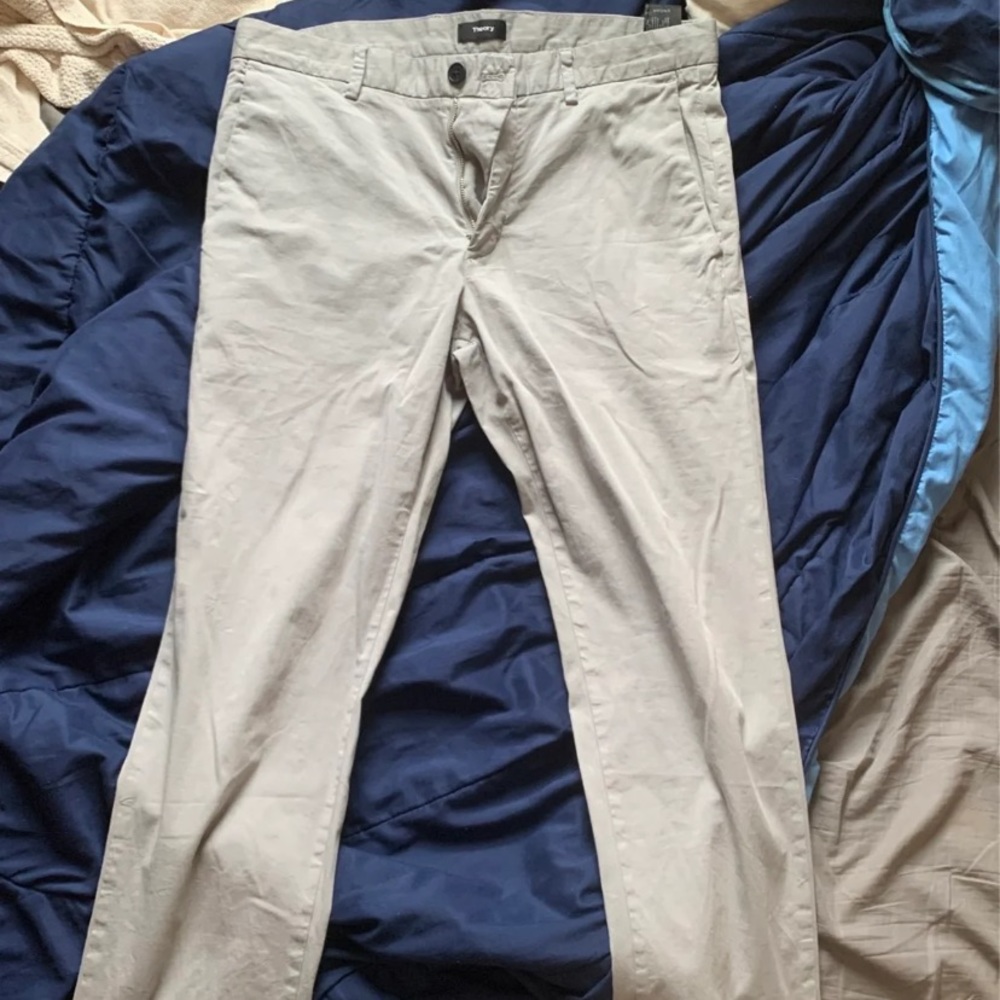 Theory Zaire Pant in Light Grey